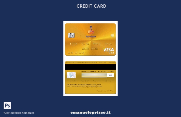modello di carta oro visto Rabobank olandese stile verificato